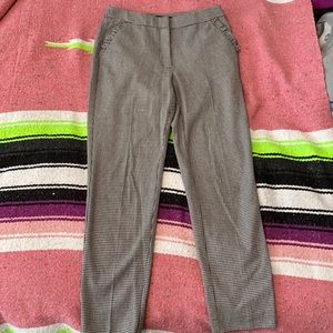 Zara straight checkered pants with ruffle pockets